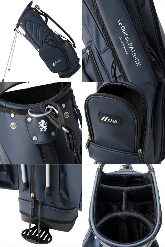 パトリック ゴルフ PATRICK GOLF キャディバッグ 222-612 SS23 CADDIE BAG メンズ・レディース 9型 スタンド NVY 紺 ネイビー系｜mischiefstyle｜03