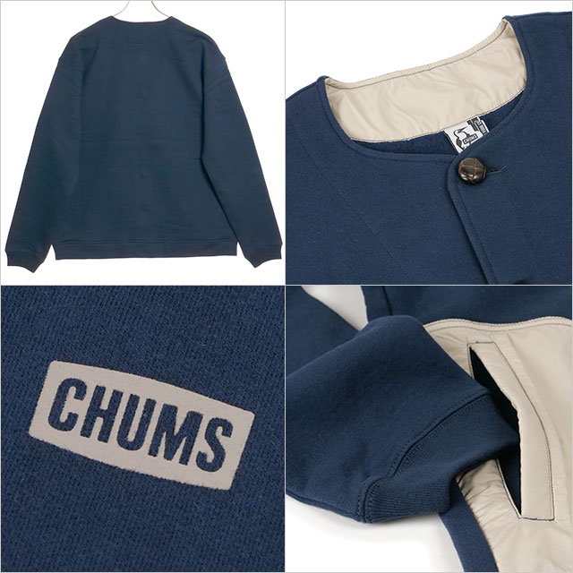 新品　タグ付き　チャムス　ナイロンコンビカーディガン CHUMS チャムス メンズ チャムスロゴナイロンコンビカーディガン