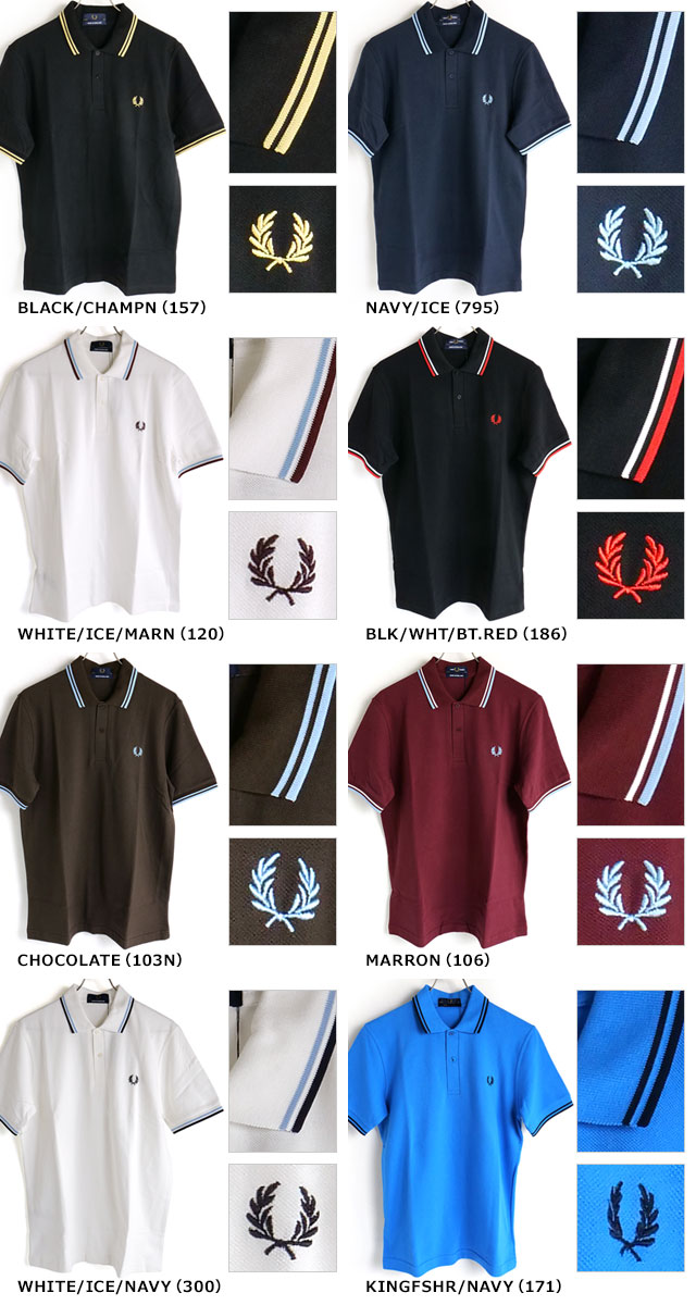 FRED PERRY フレッドペリー ポロシャツ メンズ TWIN TIPPED FRED PERRY SHIRT ツイン ティップド フレッドペリーシャツ 鹿の子 M12｜mischiefstyle｜11