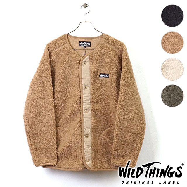 ワイルドシングス WILD THINGS フリース フラフィー ボア ノーカラー