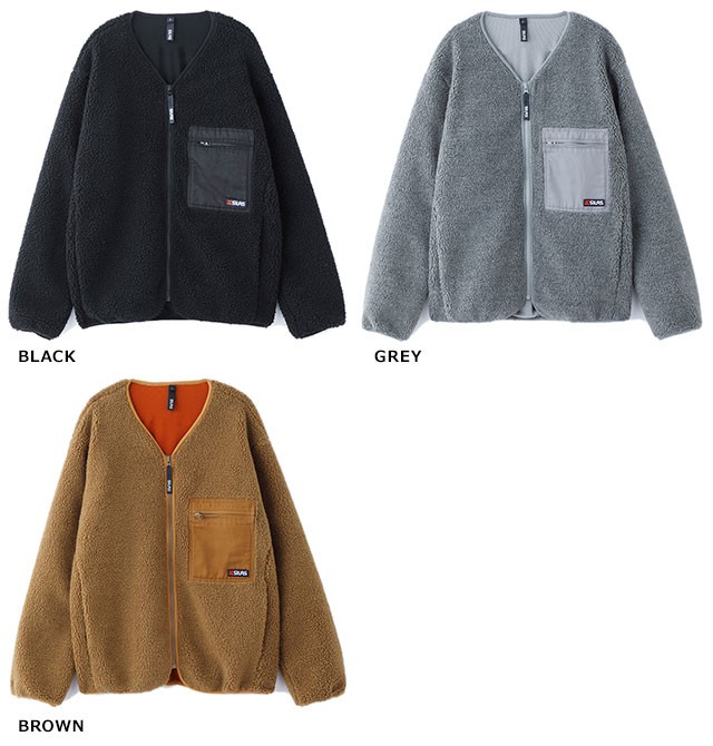 SILAS（サイラス） メンズ ボアフリース ジップ ジャケット BOAFLEECE