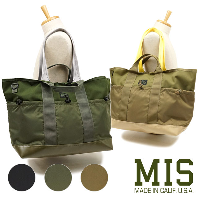 MIS / MULTI POCKET TOTE BAG/ナイロン/カーキ/MIS-1036 MIS（エムアイエス） マルチポケット トートバッグ MULTI POCKET TOTE