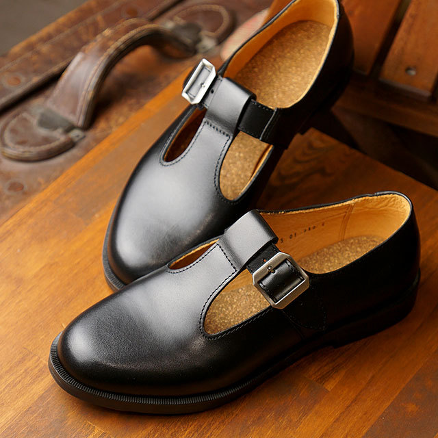 MOONSTAR ムーンスター 日本製 SK T-STRAP Tストラップレザーシューズ 27cm 2E BLACK シューズ【中古】【MOONSTAR】 moonstar ムーンスター SK T-STRAP ティーストラップ 革靴 ブラック
