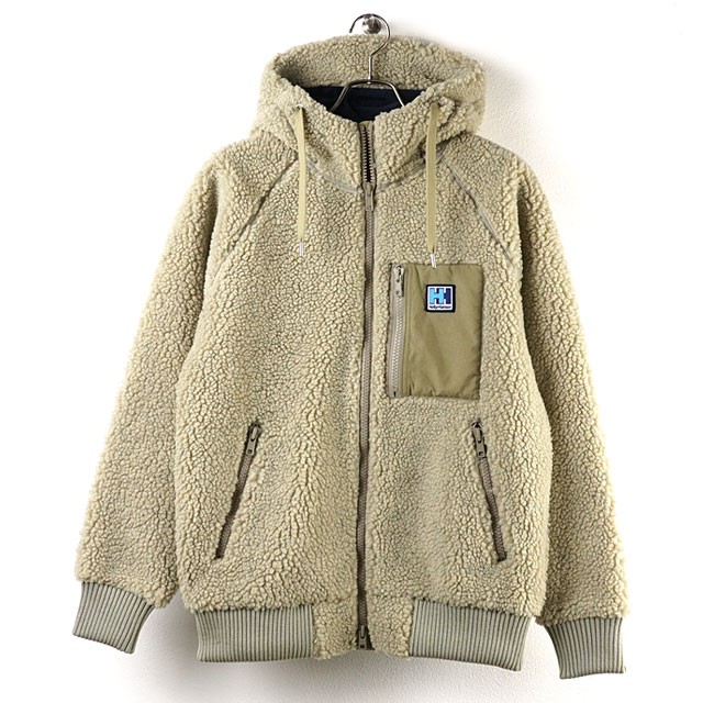 フード付きウォームアップジャケット ネイビー/ベージュ 楽天市場