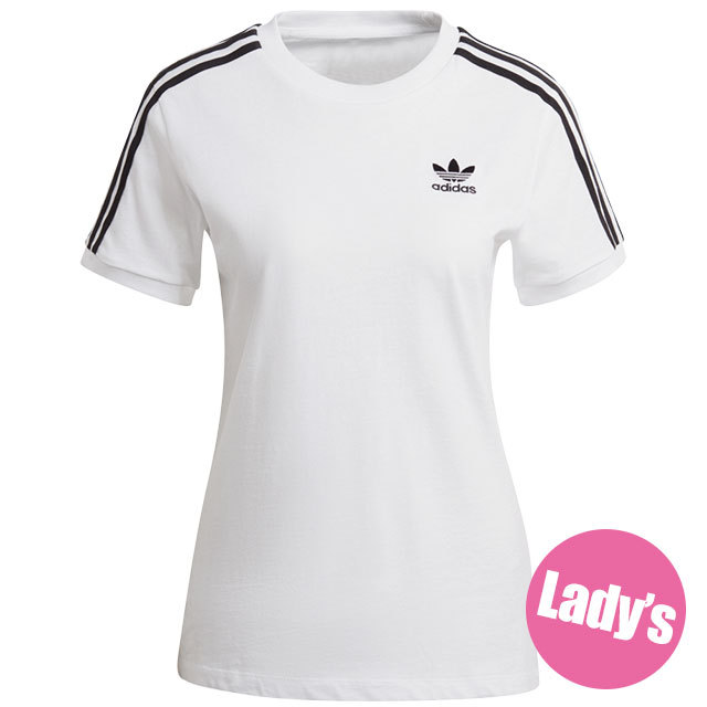 adidas ストライプ Tシャツ ホワイト/ネイビー adidas（アディダス）の「adidas / アディカラー クラシックス