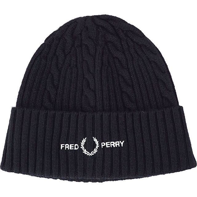 フレッドペリー FRED PERRY ケーブル ブランデッド ビーニー CABLE