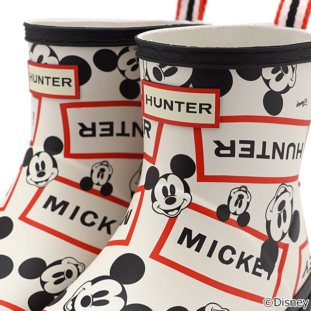 1回着美品】HUNTER☆ディズニーコラボ ミッキーマウスのブーツ