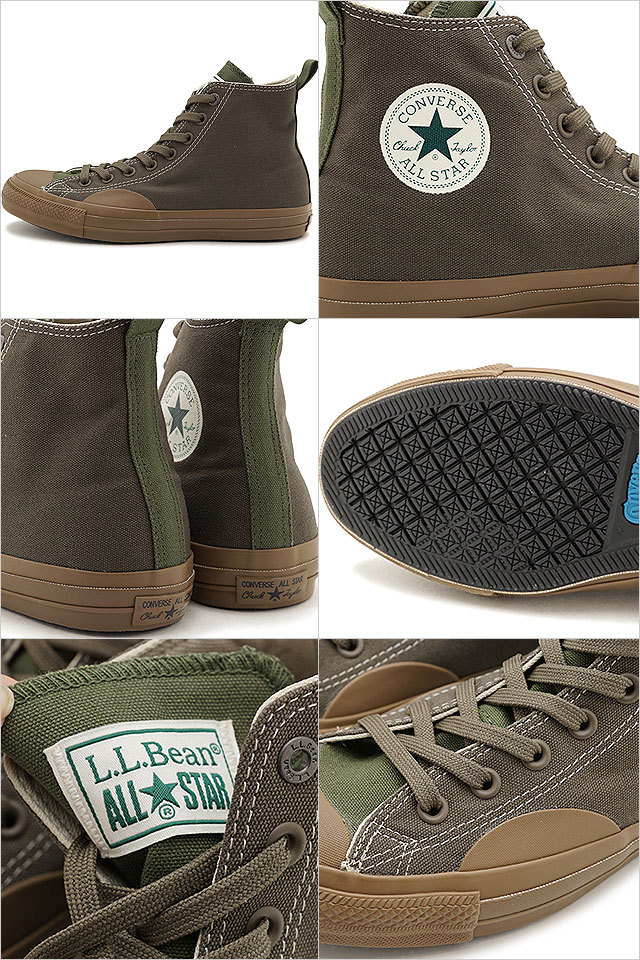 CONVERSE×L.L.Bean/コンバース×エルエルビーン/スニーカー/ALL STAR 100 HI/CHUCK TAYLOR 日本限定/ブラウン系×グリーン系/28cm Converse Chuck Taylor All Star 100 L.L.Bean High Top Canvas