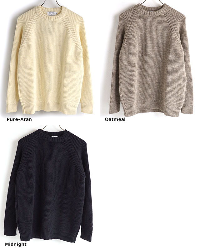 ケリーウーレンミルズ KERRY WOOLLEN MILLS フィッシャーマンリブ クルーネックセーター [KW-0003 FW25] Fisherman Rib Crew Neck Sweater メンズ トップス ニット 英国製 Jet-Black 正規取扱店 Kerrywoollenmills（ケリーウーレンミルズ） メンズ フィッシャーマン