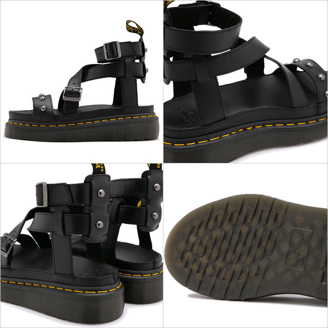 ドクターマーチン Dr.Martens ストラップサンダル イモジーン レディース 27569001 SS22 Imojeen 厚底 レザーサンダル Black Brando 黒 ブラック系