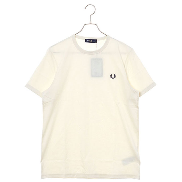 Tシャツ・カットソー FRED PERRY Men T-shirt White M3519 100 Ringer T-Shirt - White | Men's T-Shirts | Designer T-Shirts