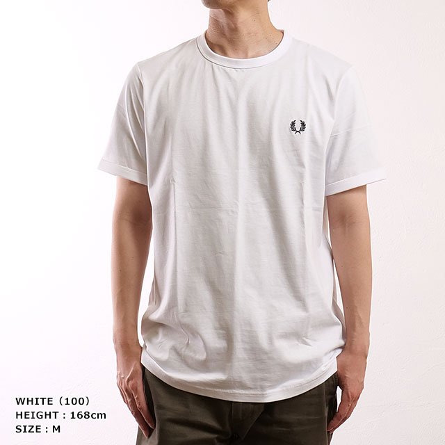 FRED PERRY Tシャツ ユニセックス ホワイト M3519-100-WHITE-L Ringer T-Shirt(S 100：WHITE): | FRED PERRY JAPAN | フレッド