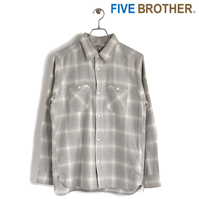 『希少色◎』FIVE BROTHER（ファイブ ブラザー）ライトフランネルシャツ 10071621_1.jpg