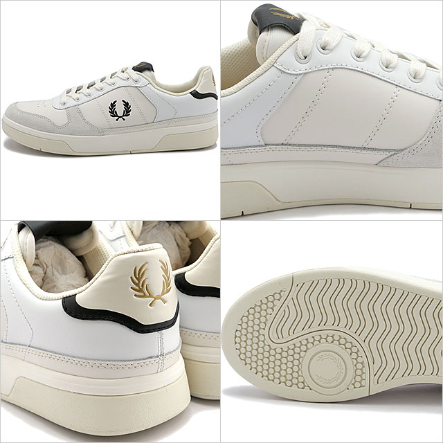 ☆送料無料☆ FRED PERRY B300 Leather ☆ Fred Perry B300 leather and mesh sneakers in white | ASOS