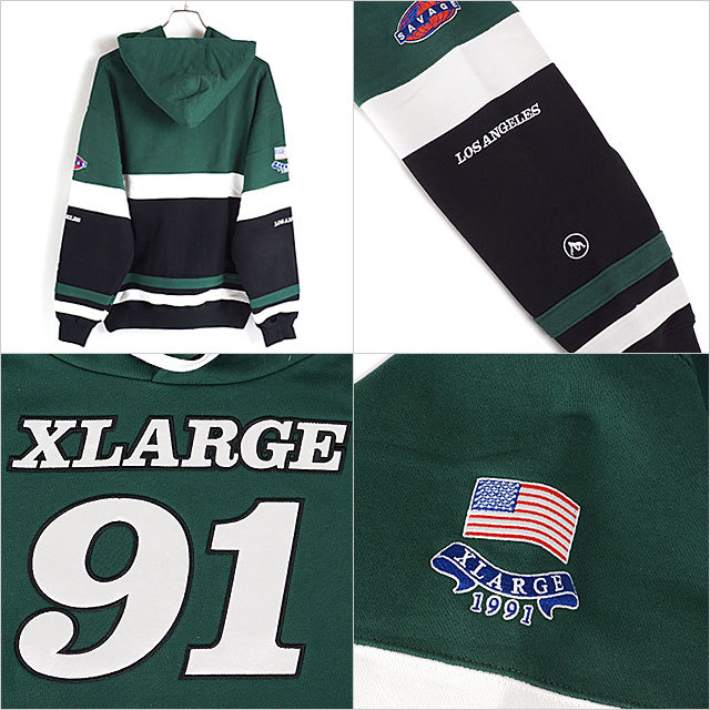 XLARGE（エクストラ ラージ） チームパネルドフーデッドスウェット