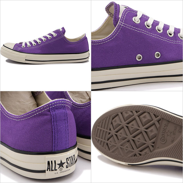 国内発★Converse ALL STAR US カラーズ OX/HI パープル GRAPE CONVERSE】 コンバース AS US COLORS HI オールスター US