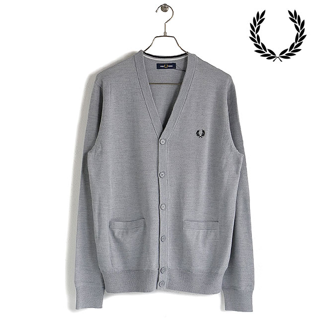 フレッドペリー FREDPERRY メンズ クラシックカーディガン K9551-420 FW22 CLASSIC CARDIGAN トップス ニットカーディガン STEEL MARL
