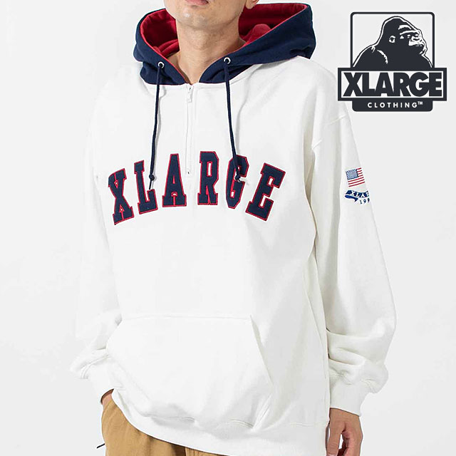 XLARGE（エクストラ ラージ） メンズ コントラストカラーハーフジップ