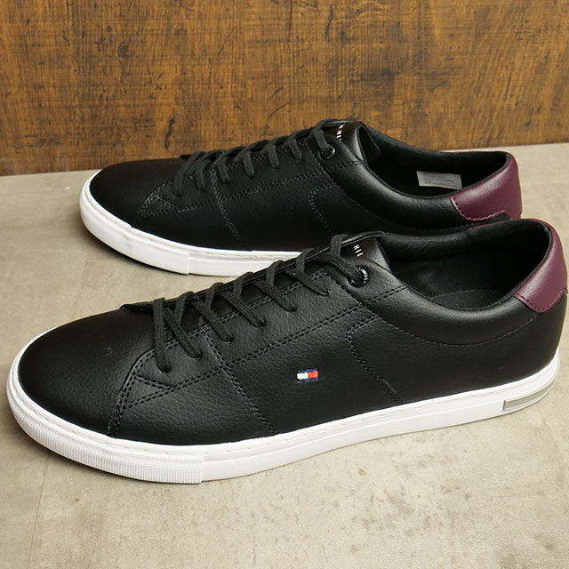 トミーヒルフィガー TOMMY HILFIGER メンズ スニーカー エッセンシャルレザーディテールバルカ FM04047-BDS FW22  ESSENTIAL LEATHER DETAIL VULC BLACK 黒