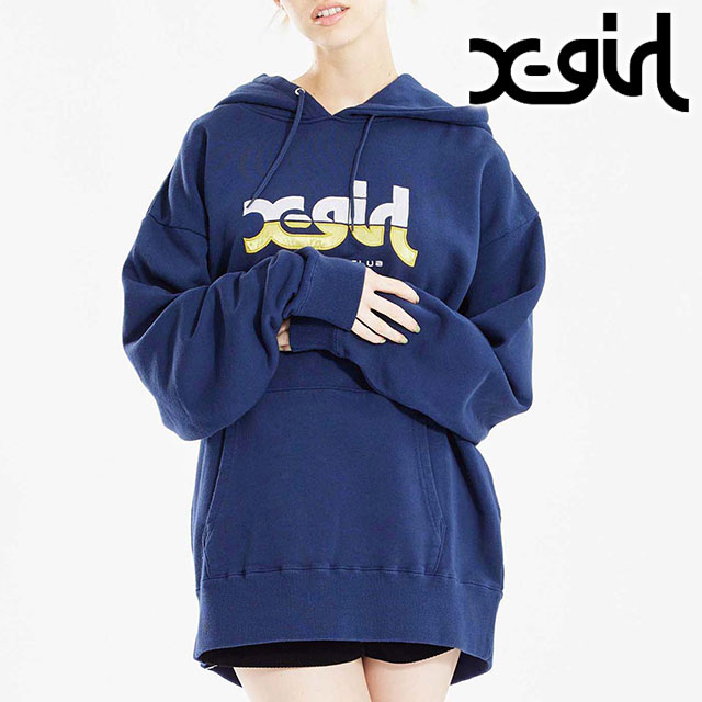 エックスガール X-girl レディース アスレチックロゴ スウェットフーディー 105231012008 SS23 トップス パーカー プルオーバー  NAVY :10074852:SHOETIME 通販 