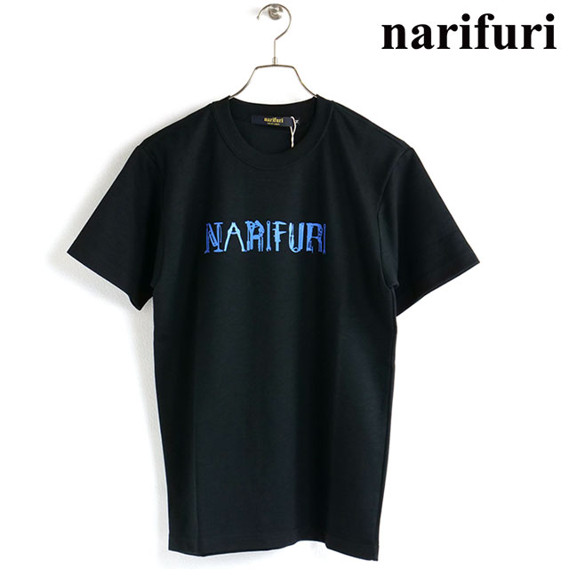 ナリフリ narifuri メンズ クイックドライTシャツ NF1150 SS23 トップス 半袖 クルーネック BLACK｜mischiefstyle
