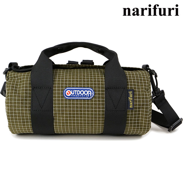 コラボ ナリフリ narifuri OUTDOOR PRODUCTS アウトドアプロダクツ ハンドルドラムバック NFOD-01 SS23 鞄 ボストンバッグ ショルダーバッグ KHAKI｜mischiefstyle