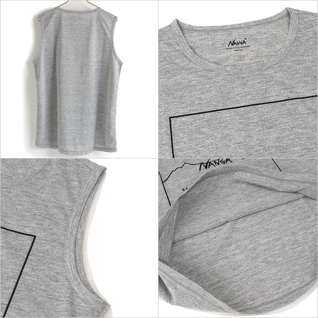 ナンガ NANGA メンズ ドライミックスフレームロゴタンクトップ NW22211G504 SS23 DRY MIX FRAME LOGO