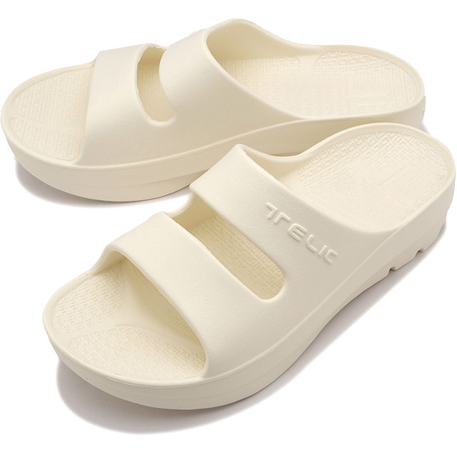 テリック TELIC リカバリーサンダル Wストラップ SS23 W-STRAP メンズ・レディース 衝撃吸収 厚底ソール Ivory 白 ホワイト系｜mischiefstyle