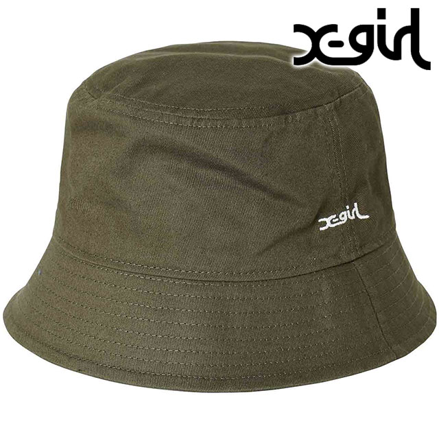 エックスガール X-girl レディース ベーシック バケットハット 105232051002 SU23 BASIC BUCKET HAT XGIRL 帽子 バケハ OLIVE カーキ系｜mischiefstyle｜02