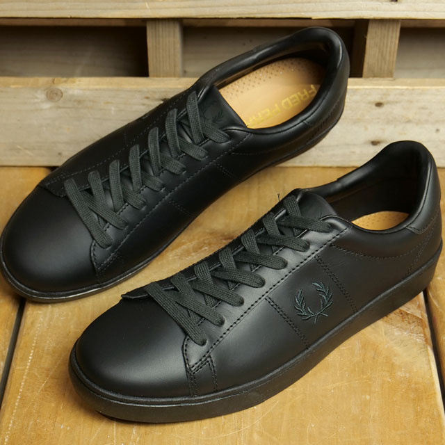 【美品】FRED PERRY ブラック FRED PERRY（フレッドペリー） メンズ スニーカー スペンサー レザー