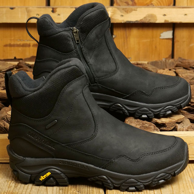 メレル MERRELL メンズ ウィンターブーツ コールドパック3 サーモ トール ジップ ウォータープルーフ J037199 FW23 防寒靴  スノーブーツ BLACK