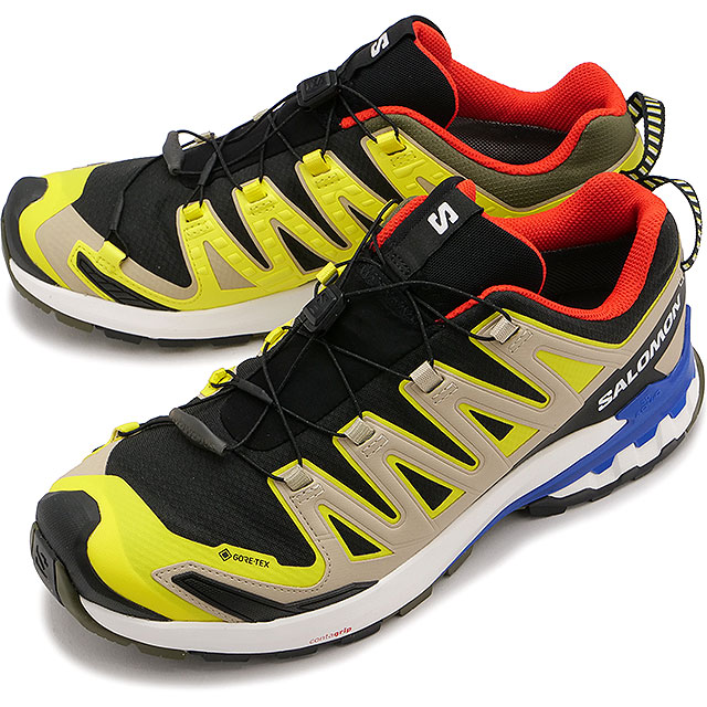 Salomon トレイルランニングシューズ 黒/イエロー SALOMON（サロモン） メンズ トレイルランニングシューズ ゴアテックス