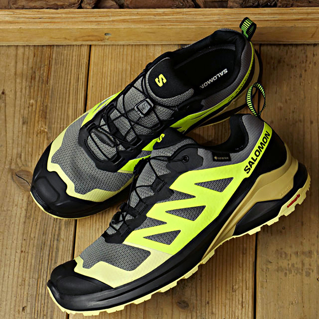 サロモン SALOMON メンズ トレイルランニングシューズ ゴアテックス L47338200 FW23 X-ADVENTURE GTX 防水 アウトドア Pewter S.Yellow S.Moss イエロー系｜mischiefstyle