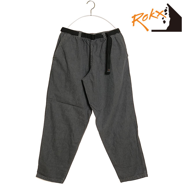 ロックス ROKX メンズ インディゴヘンプパンツ by ロックス RXCF221015 FW23 INDIGO HEMP PANT by ROKX ボトムス ワイドパンツ RPS GRAPHITE