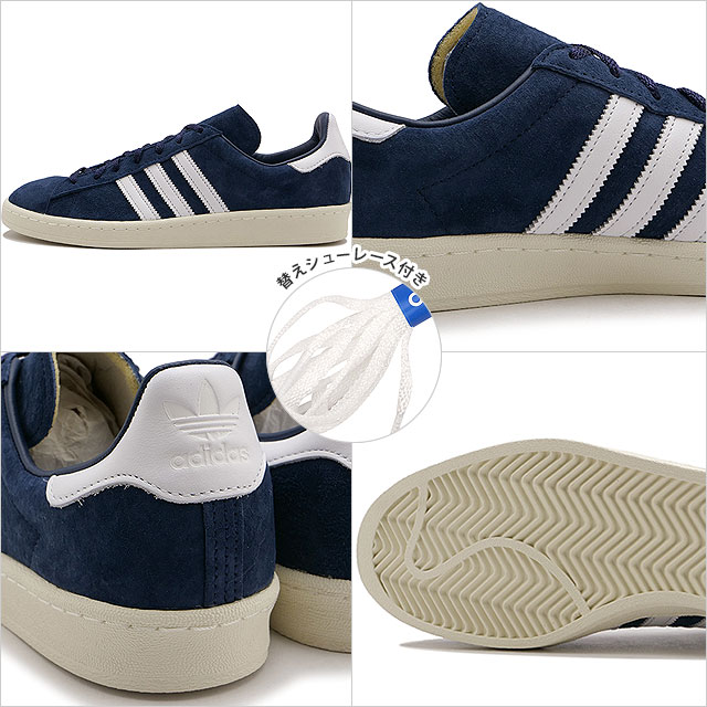 adidas アディダスオリジナル キャップ ネイビー ゴールド 日本製　80s 27 0cm 新品 ADIDAS CAMPUS 80S アディダス オリジナルス