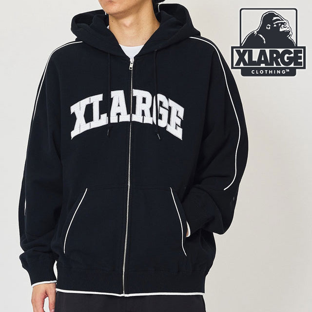 エクストララージ XLARGE メンズ パイピング ジップアップフーデッド