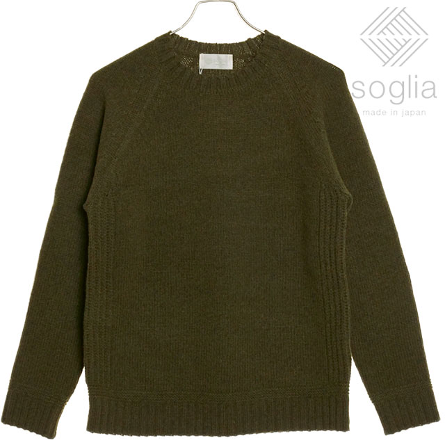 ソリア Soglia ランドノア セーター FW23 LANDNOAH Sweater メンズ・レディース トップス クルーネック ニット 日本製 Khaki 正規取扱店_1