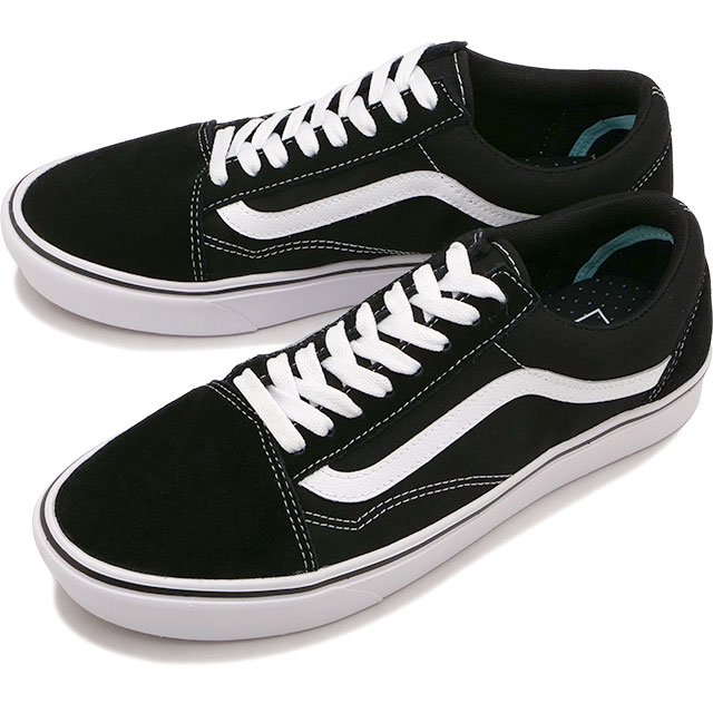 バンズ VANS スニーカー コンフィクッシュ オールドスクール VN0A3WMAVNE SS24 UA ComfyCush Old Skool メンズ・レディース CLASSICBLACK TRUE-WHITE｜mischiefstyle｜02