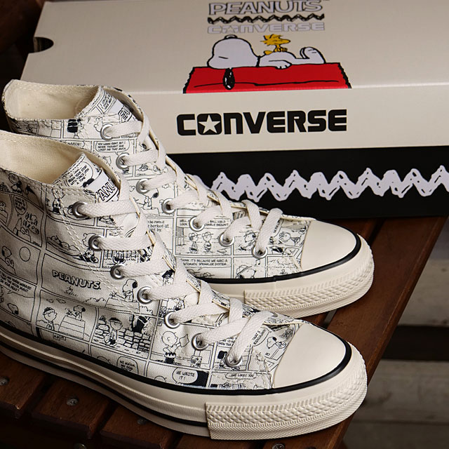 コンバース CONVERSE オールスターアール ピーナッツ CP ハイカット 31310731 SS24 ALL STAR (R) PEANUTS  CP HI 靴 スヌーピー コラボ 総柄 OFF-WHITE