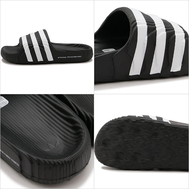 アディダス オリジナルス adidas Originals メンズ サンダル アディレッタ 22 NJR03 IF3670 SS24 ADILETTE 22 スライドサンダル サスティナブル コアブラック｜mischiefstyle｜03