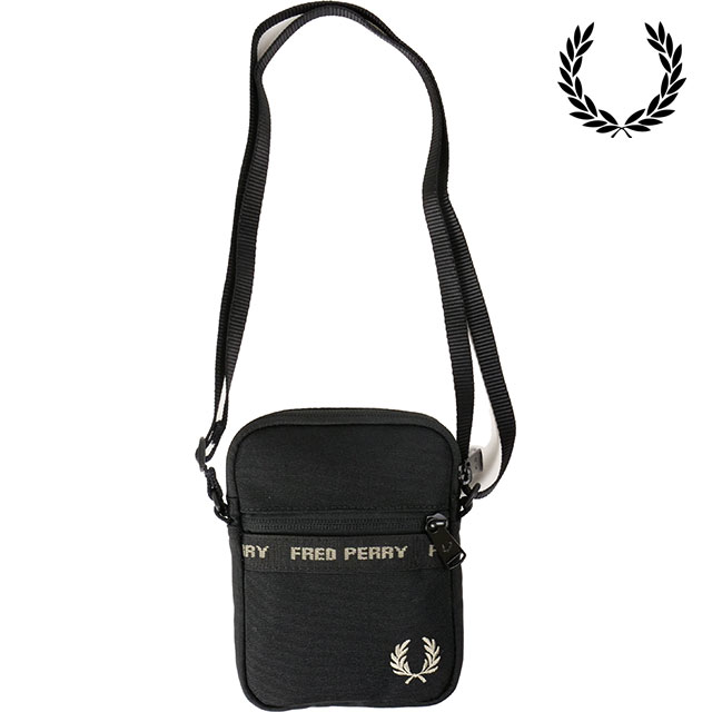 フレッドペリー FRED PERRY フレッドペリーテープド サイドバッグ L7299 V67 SS24 メンズ・レディース 鞄 ショルダーバッグ BLACK WARM GREY :10077583:SHOETIME