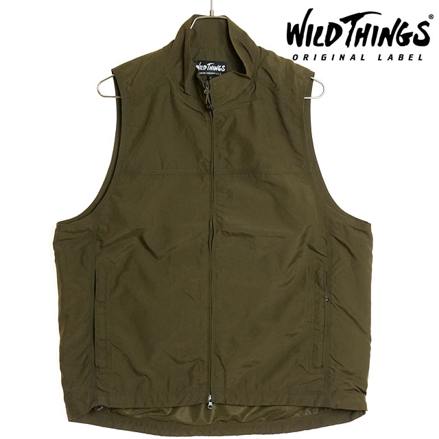 ワイルドシングス WILD THINGS メンズ ユーティリティベスト WT24010AD SS24 UTILITY VEST アウター ナイロンベスト 撥水 UVカット OLIVE｜mischiefstyle｜02