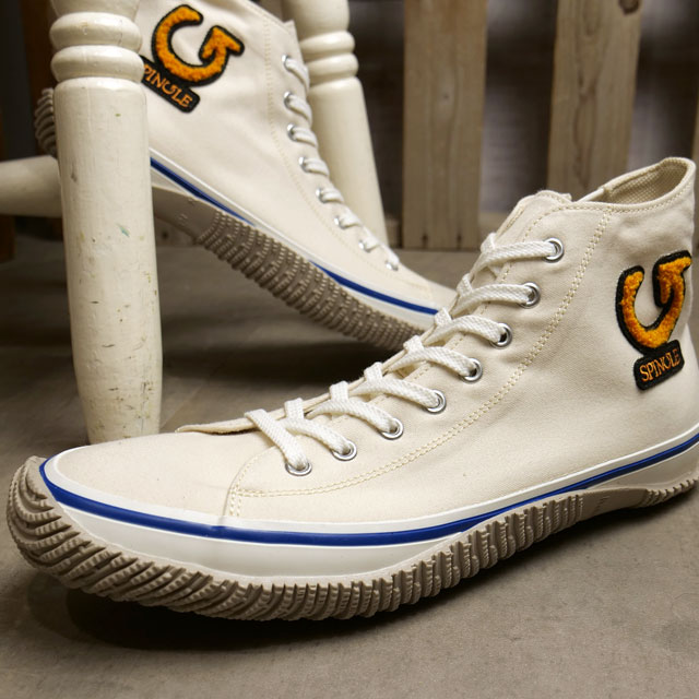 スピングル SPINGLE メンズ スニーカー [SP1415-76 SS24] SP-1415 靴 日本製 シャンブレーツイル サガラ刺繍 White/Orange SPINGLE（スピングル） 返品送料無料 メンズ スニーカー SP1415-76