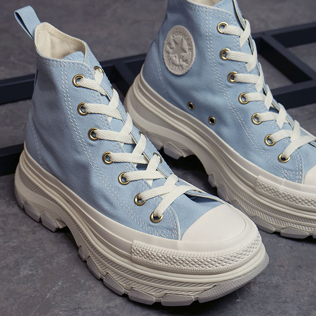 コンバース CONVERSE レディース スニーカー オールスター アール トレックウェーブ NC ハイカット 31311931 SS24Q2 ALL STAR (R) TREKWAVE NC HI PALE-BLUE｜mischiefstyle