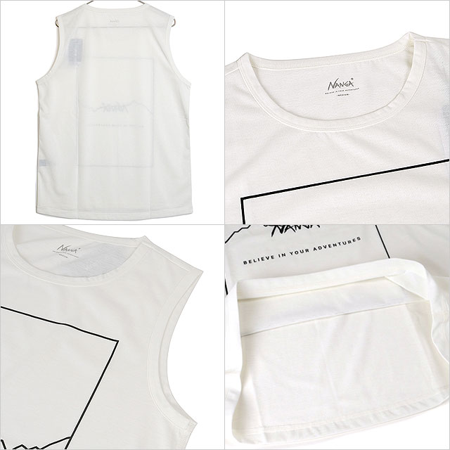 ナンガ NANGA メンズ ドライミックスフレーム ロゴタンクトップ NW22211G504 SS24 DRY MIX FRAME LOGO