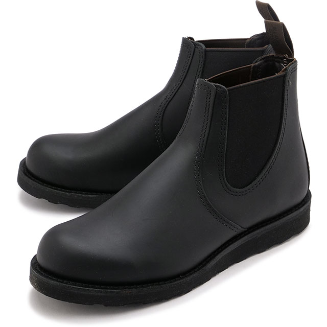 レッドウィン　ブラックレザー サイドゴアブーツ RED WING SHOES 返品送料無料 レッドウィング REDWING メンズ
