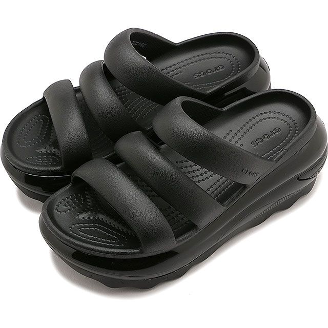 クロックス crocs レディース サンダル メガクラッシュ トリプルストラップ 209842-001 SS24 Mega Crush Triple Strap 厚底 スライドサンダル Black｜mischiefstyle｜02