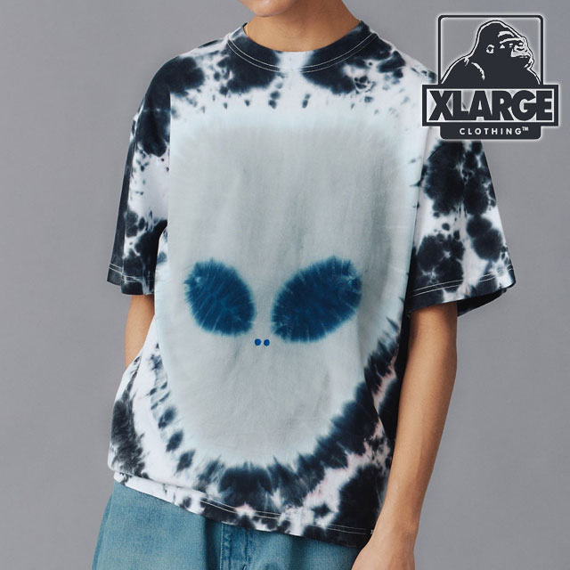 エクストララージ XLARGE メンズ タイダイ エイリアン ショートスリーブTシャツ 101242011044 SU24 半袖 タイダイ柄 BLACK