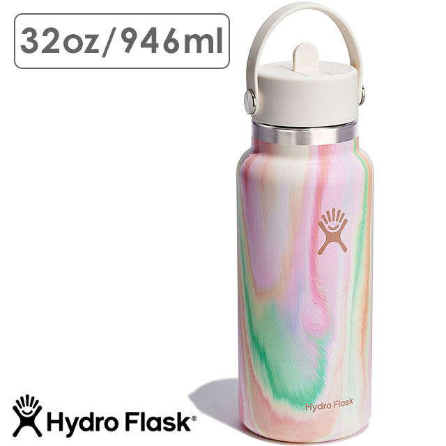 限定カラー ハイドロフラスク Hydro Flask シュガークラッシュ ワイドマウス フレックスストロー 946ml 8901890141241 SS24 SUGAR CRUSH 32oz WIDE MOUTH｜mischiefstyle｜02