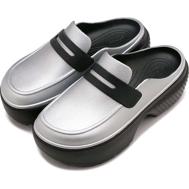 crocs クロックス サンダル ストンプ メタリック ローファー